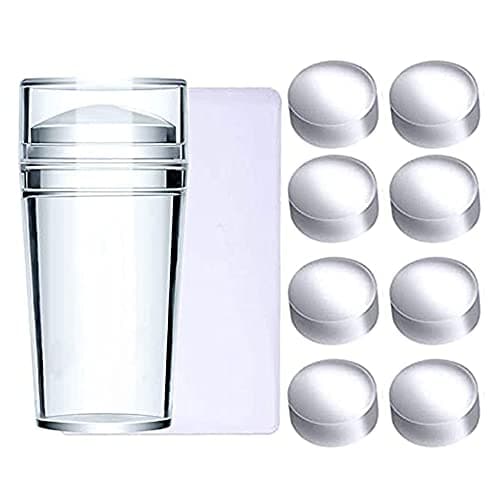 Lot de tampons à ongles 1 pièce - Tampons à ongles - Grattoir - Kit pour manucure française - 8 tampons - 1 grattoir - 1 tampon à ongles - Tampon à ongles - Gel