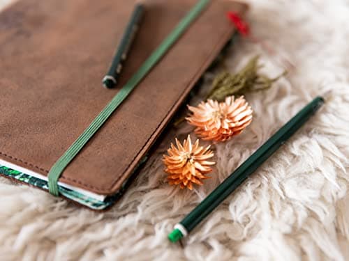 skaard Carnet de Notes | A5 | Papier Recyclé Pointillé | Cuir Vintage | Design Verde | Rechargeable
