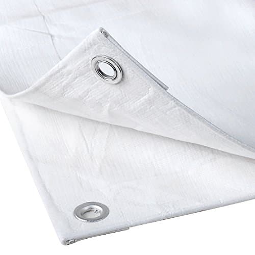 WOLTU Bâche de Protection en PE Bâche Imperméable et Résistante, Couverture Étanche Bâche pour Bois Housse de Protection avec Œillets Muiti-Usage 280g/m2, Blanc, 2x3m
