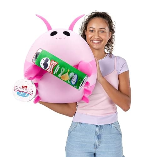 Snackles, Series 2, Pink Shrimp (Pringles, Sour Cream & Onion), Plush Toy, Cuddly Squishy Comfort Plush with License Snack Brand Accessory, Large (40 cm), Brown Box, (Pink Shrimp)