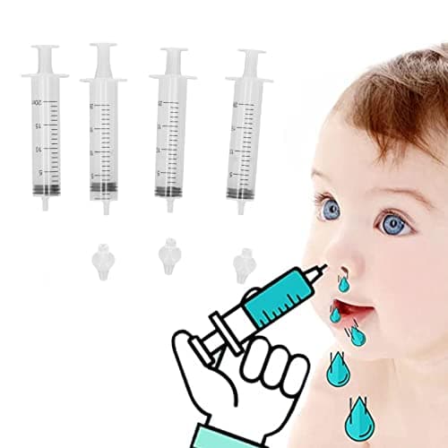 Lot de 4 pulvérisateurs de nez pour bébé - Réutilisable - 20 ml - Avec embout d'aspiration en silicone - Nettoyant nasal