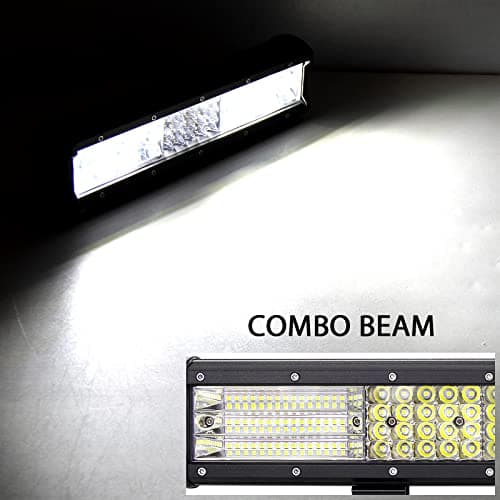 AUXTINGS 30cm Quatre Rangées Barre Lumineuse LED de travail Faisceau de travail pour camions tracteurs 4x4 bateau tout-terrain feux de brouillard,12V 24V étanche IP67