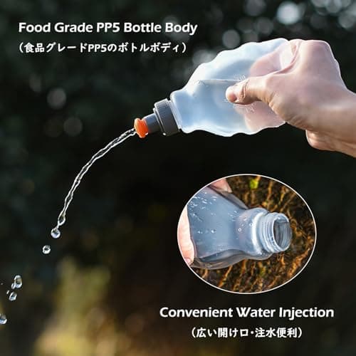 TRIWONDER Gourde Running Sport 170ml 250ml 280ml Bouteilles d'eau Flasuqe Bidon Hydratation pour Sac d'Hydratation Ceinture Marathon (170 ml)