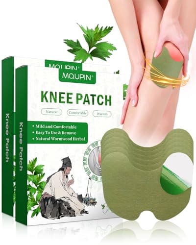 MQUPIN Patch de soulagement de la douleur du genou, 84 patchs de soulagement de la douleur, patchs de soulagement de la douleur de l'absinthe pour le genou