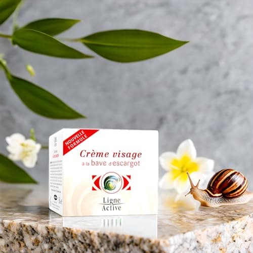 Crème Bave Escargot Visage 50 ml | Crème Anti Rides Femme | Avec Collagène Et Acide Hyaluronique | Anti-Âge, Anti-Taches | Ligne Active Api-Nature (50 ml, Crème Bave d'escargot)