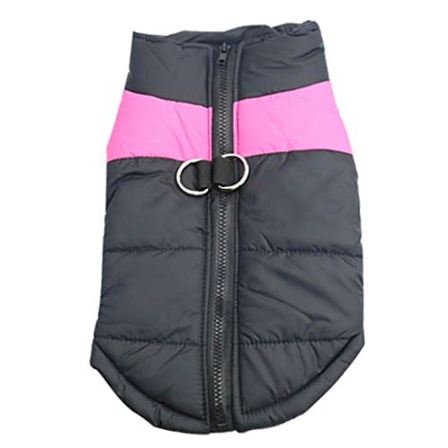 Idepet Manteau d'hiver pour Chien Vêtements Imperméables pour Petit Moyen Grand Chien Chat Taille S L L XL XXL 3XL 4XL 5XL (S, Rose)