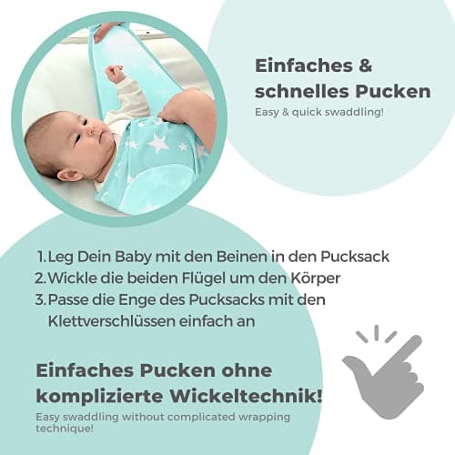Lilly and Ben® Sac de Couchage emmaillotage bébé - S/M (0-3 Mois) - Gigoteuse-s emmaillotage Swaddle Wrap - Lot de 2