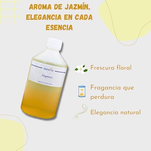 WEELE Parfum pour Les environnements Jazmin pour Ultrasonic 500ml Diffuseurs pour Usage Commercial. pour Parler de Grands Espaces et de Marketing Olfactif