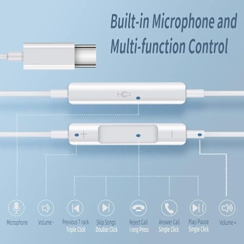 Casque USB C, Casque Filaire USB C pour iPhone 15, Casque de Type C avec Micro et contrôle du Volume, écouteurs stéréo HiFi de Type C pour Huawei Samsung Galaxy S24 S23 S22, i-Pad Pro, Pixel