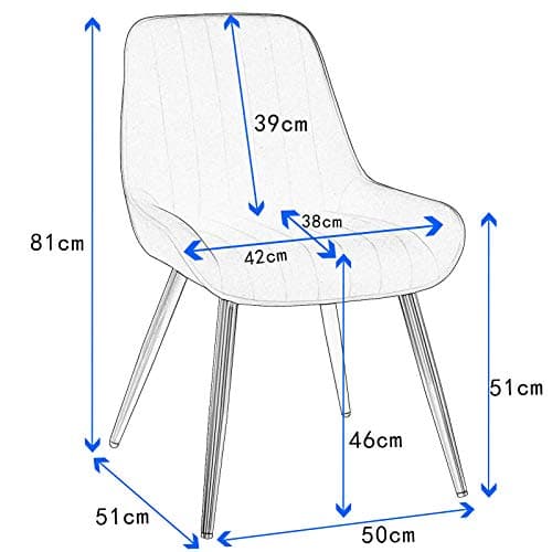 Lestarain Chaises de Salle à Manger Lot de 4 avec Dossier,Chaise de Cuisine Chaise de Salon Fauteuil Chaise Velours avec Pieds en Métal,Noir