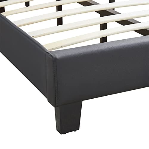 IDIMEX Lit LED Simple 90x190 cm avec sommier, tête de lit réglable en Hauteur, en synthétique Noir, Evan