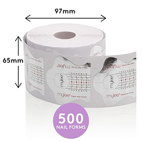 Papier à Formes pour Ongles Mylee, Pour les extensions d'ongles, Pochoirs de modelage d'ongles, Utiliser avec Polymer Gel de Construction et Acrylique, Guide d'autocollants DIY, 500 Pcs
