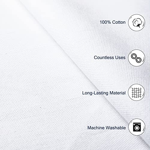 Encasa Homes 100% Pur Coton Sets de Table Couture ourlée à Manger Taille 48x33 cm (rectangulaire) - Blanc - Lot de 4 | Parfait pour fêtes, Maison, cafés, Restaurants et hôtels - Lavable Machine