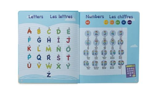 Livres Enfants Jouets éducatifs pour Enfants de 3 Ans - Jouets interactifs bilingue Anglais et français avec 12 chansons et Fonction Quiz - Livre électronique pour Enfants