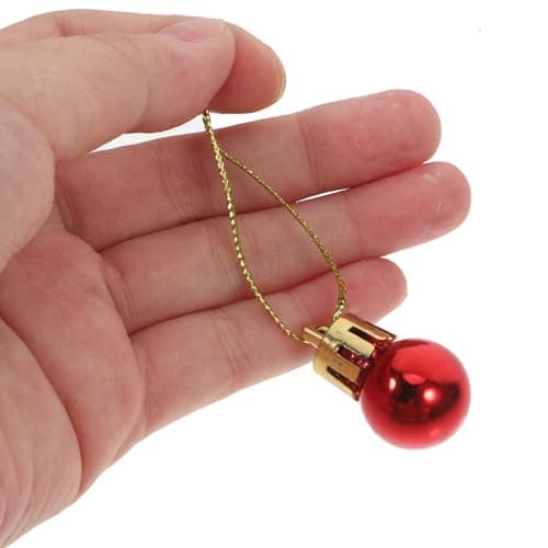 Lot de Mini Boules de Noël incassables - Décoration de Noël - 2 cm (Rouge)