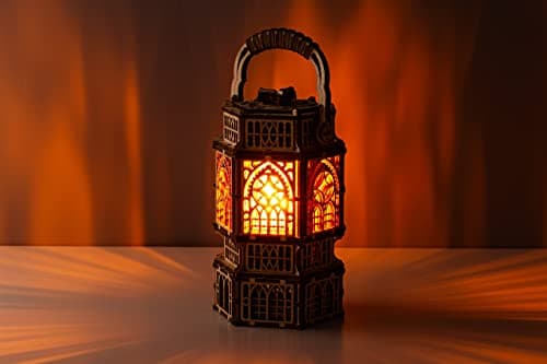 Wood Trick Lanterne Antique éclairée par LED Puzzle 3D en Bois pour Adultes et Enfants - 2 Modes d'éclairage - Bricolage Projet d'ingénierie Modèle 3D mécanique Puzzle pour Adultes