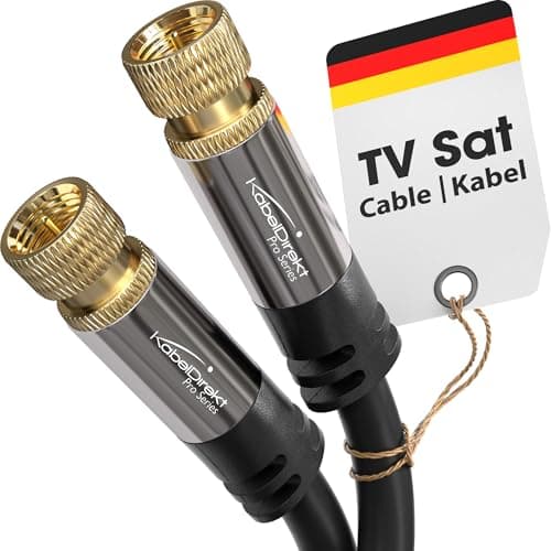 KabelDirekt – Câble Satellite & Antenne TV, Coaxial – 0,5m – Câble Sat 4K avec connecteurs F en métal – Disponible en 0,5-30m (pour radio/TV, DVB-T, DVB-C, DVB-S/DVB-S2, internet, noir)