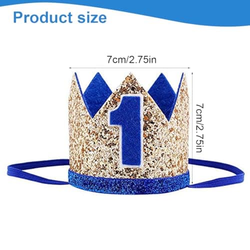 VAEIORP 1 pcs 1 Year Old Baby Birthday Party Crown For Boys Birthday