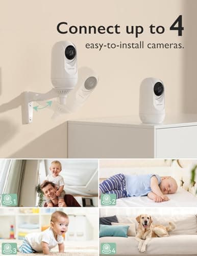 Momcozy Babyphone avec caméra Écran 5 Pouces HD 1080P Moniteur bébé sans WLAN Batterie 5000 mAh Audio bidirectionnel Mode Vox IR Vision Nocturne Objectif Grand Angle Portée 960 Pieds sécurité bébé