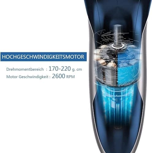 SweetLF [2024 New] Rasoir Electrique Homme Rechargeable avec Tondeuse Barbe IPX7 Etanche Technologie Wet&Dry avec 4D Têtes Rotatives et Ecran LED-SWS7105(Bleu)