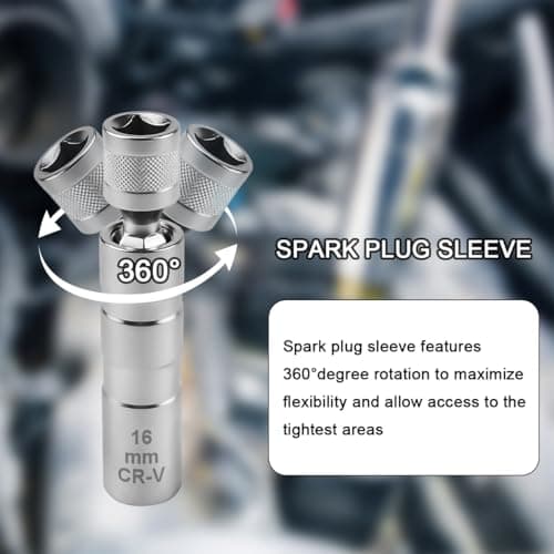 2 Pièces de Cle a Bougie, Douille Bougie 14mm / cle a Bougie 16mm, Outil de Démontage de Bougies, Douille à Bougie Pivotante à Paroi Mince 12 Pans 3/8 Pouces CR-V, Outil Spécial pour Automobiles