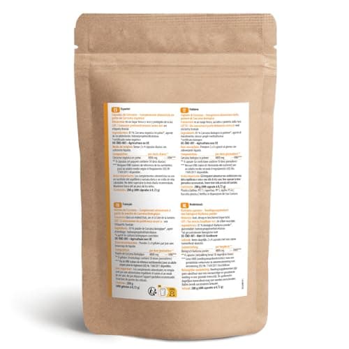 Capsules de curcuma bio en recharge | 400 pièces | 4800mg de curcuma par dose journalière | racine de curcuma fraîchement moulue de qualité bio | enveloppe de gélule végétalienne | vom Achterhof