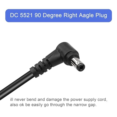 GINTOOYUN 9.8ft DC rallonge 5.5mm X 2.1mm 90degree Angle Droit mâle Femelle câble d'alimentation 18awg pour CCTV sécurité Surveillance intérieure Caméra IP Bande LED, Voiture, etc (Noir)