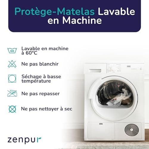 ZenPur protège-Matelas 80 x 200 cm, Lot de 2 - Fabriqué dans l'UE - Certifié Oeko-Tex Standard 100 - en Coton - Imperméable et Durable - Protection et Confort en Un