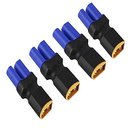 Yiqigou 4 pcs Connecteur Mâle Femelle XT60 vers Adaptateur de Conversion de Connecteur Mâle Femelle EC5 (XT60 mâle vers EC5 femelle)