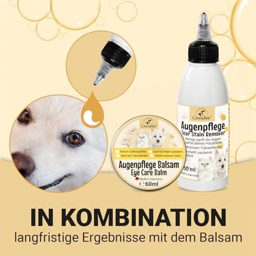 Canifee - Set Baume Anti-Taches et Détachant pour Larmes pour Chiens et Chats | Set Soins Oculaires pour Chiens et Chats Hygiène et Santé du Chien et Chat Nettoyant Yeux Chien et Chat