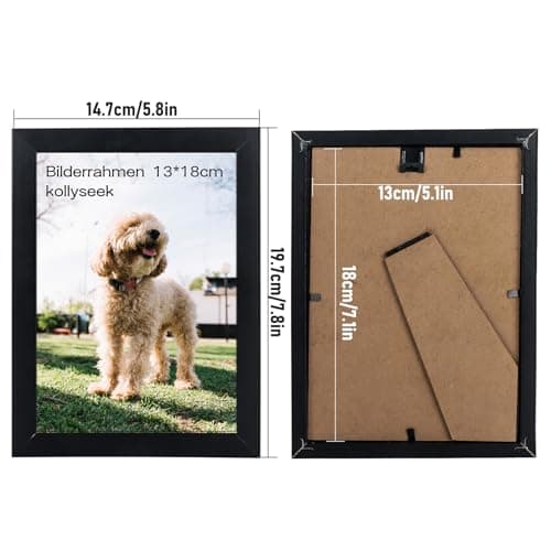 kollyseek set de 20 cadres photo 13 x 18 cm en MDF, cadre photo noir cadre portrait en verre plexi, salon pour poser et suspendre - support mural ou de table