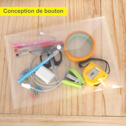 ASelected Lot de 40 Pochette Plastique Document A4, Pochettes Classeur en Plastique A4 Transparente, Porte Document, Chemise Plastiques Transparents - 235×320MM