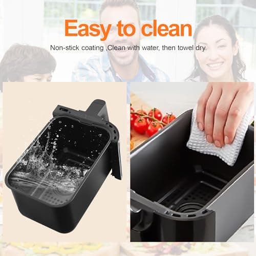 Air Fryer avec Double Compartiment, Emphsism Friteuse Sans Huile 9L Avec 8 Programmes 2600W, Friteuse à Air Chaud, Fonctions Match Cook & Smart Finish, Friteuse Electrique avec LED Écran Tactile