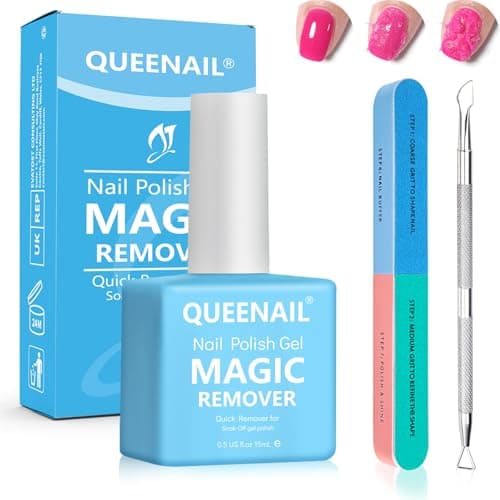 1 pcs 15ml Dissolvant de Vernis à Ongles en Gel,Enlève Facilement et Rapidement le Vernis Gel en 3-5 Minutes,Dissolvant Remover Avec Limes à Ongles et Grattoir à Cuticules