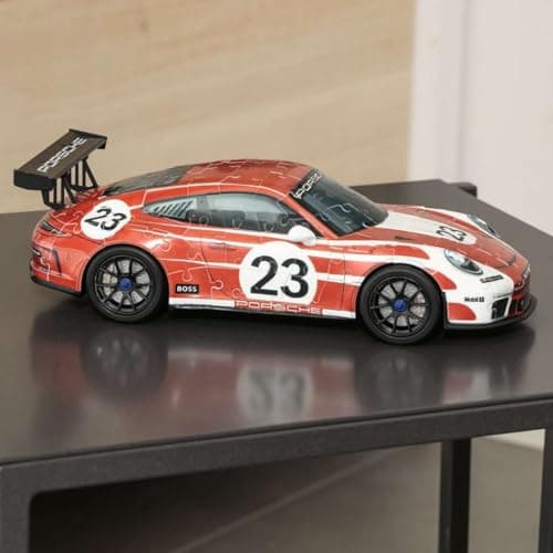 Ravensburger - Puzzle 3D Véhicules - Porsche 911 GT3 Cup Salzburg avec grille de construction - A partir de 10 ans - 108 pièces numérotées à assembler sans colle - Accessoire de finition inclus-11558