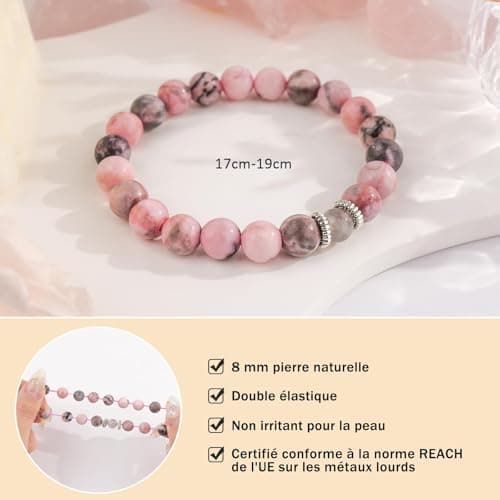 Lueaurra Idee Cadeau pour Femme Bracelet Pierres Naturelles Femme Original Cadeau Ado Fille Cadeaux Noel Femme Cadeau Anniversaire Bracelet Cadeau pour Amie Maman Sœur Maitresse