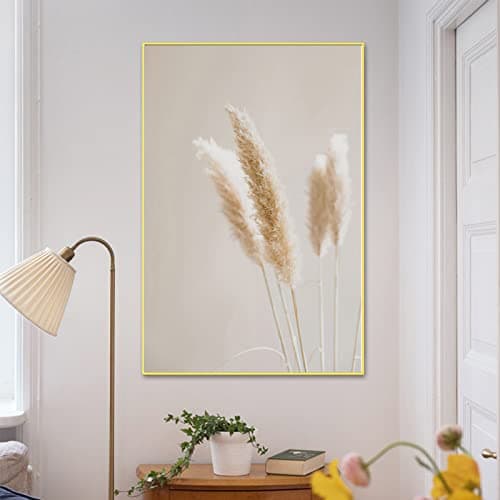 IUNTWEIE Images sur toile - Motif herbe de la pampa - Beige - Art mural - Plantes d'herbe séchées - Poster botanique pour salon - Décoration d'intérieur - Sans cadre - 3 x 30 x 40 cm