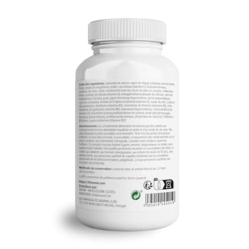 Multivitamine avec 13 ingrédients essentiels de Theonia - Renforce système immunitaire, prévient les carences en vitamines et booste les niveaux d'énergie – Pour hommes et femmes - 60 gélules