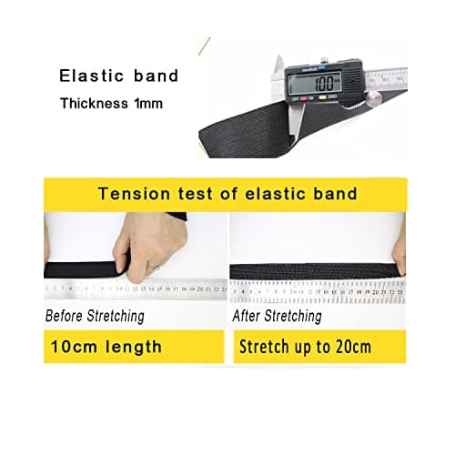 MYUREN 50mm Bandes Elastique Plates Ceinture Bande Ruban élastiques Couture Vetement, Artisanat, Pantalon, Perruque -9m (4.5m Noir, 4.5m Blanc)