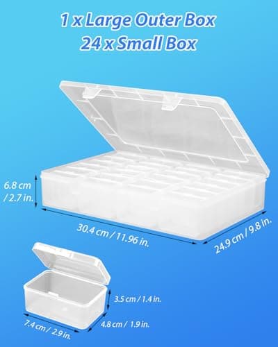 Gbivbe 25 Pièces Petites Boites Rangement Plastique, Petit Organisateur de Perle, Mini Transparent Petits Objets Boite Rangement avec couvercle à charnière pour Bijoux, Artisanat, Petits Objets
