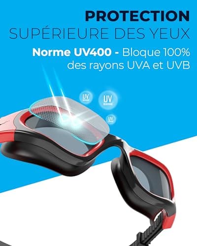 AqtivAqua DX Lunettes de Natation Lunettes Piscine Enfants Adultes Femme Homme (Blanc&Blanc, Clair)