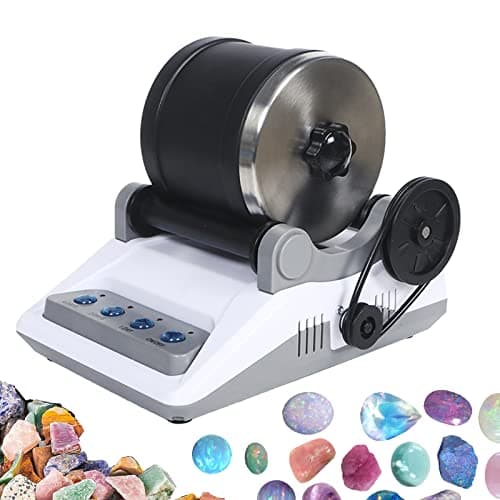 Rock Tumbler Kit, Set Professionnel Gobelets En Pierre Tambour Polissage Tambour Pierre Ponceuse à Pierre Rock Polisher For Children And Adults 7 Jours Fonction ChronoméTrage 4 Types Poudre Polissage