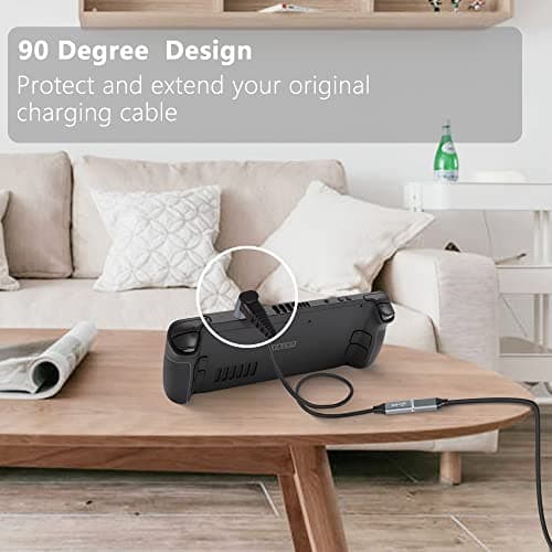 GELRHONR Cable USB C vers USB C 90 Degrés, Type c Male vers Type c Femelle Charge Rapide 100W Transfert de Données 10Gbps Supporte Vidéo 4K@60Hz pour Laptop,Tablet,Steam/Deck,S21/S20 (0.25M/0.8Ft)