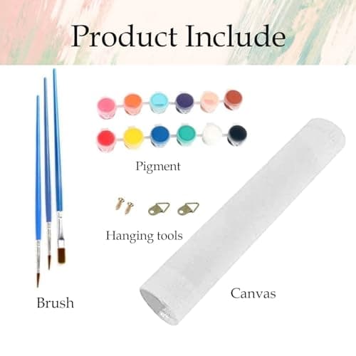 feelive Peinture par Numéro pour Adulte, Arbres Kit de Peinture à l'huile sur Toile Bricolage pour Enfant Débutants Avec Pinceau Pigment Acrylique 30x40cm