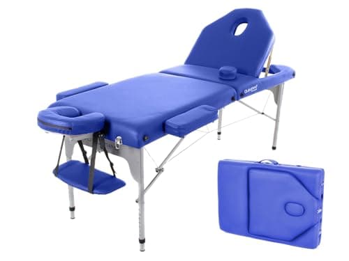 QUIRUMED Table Pliante de Massage en Aluminium 186 x 66 cm tapissée 14 cm Bleu