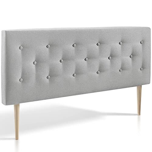 marcKonfort Tête de lit Oslo, capitonnée Tissu, L'épaisseur Totale de 8 cm (140x100 cm, Gris)