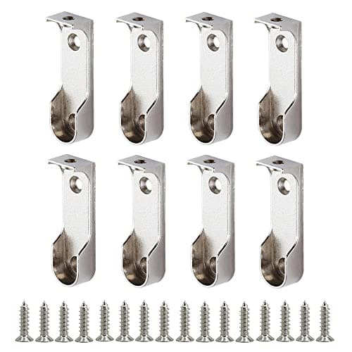 Niaciswe Supports de Tringle Ovale 8 Pièces Support Tringle Penderie Support Penderie Support Penderie D'armoire Penderie Supports Fixation Upports Ovales en Métal pour Support Barre Penderie