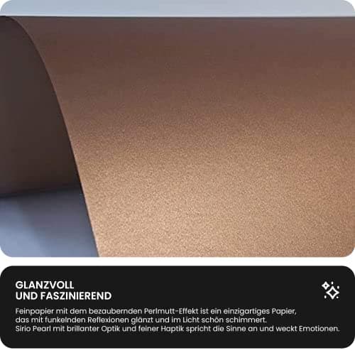 Netuno 10x feuilles de papier cuivre nacré 125g A4 210x297mm Sirio Pearl Copperplate papier de haute qualité pour mariage anniversaire Noël invitations diplômes cartes de vœux scrapbooking bricolage