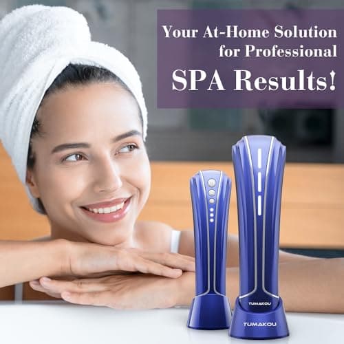 Appareil Radiofréquence Visage - TUMAKOU 4 en 1 EMS Micro-courant Appareil Anti Rides Visage - Bleu Rouge Luminothérapie Visage - Appareil Massage Lifting Visage Pour le Visage, le Cou à Domicile