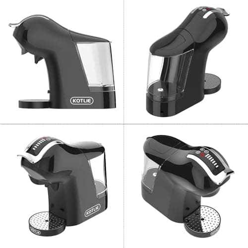 KOTLIE EM-308A Cafetière 5 en 1 avec extraction à chaud et à froid pour Lavazza a modo mio/pour Nespresso Original/pour Dolce Gusto/café moulu/ESE (44 mm), 4 températures sélectionnables(Noir)
